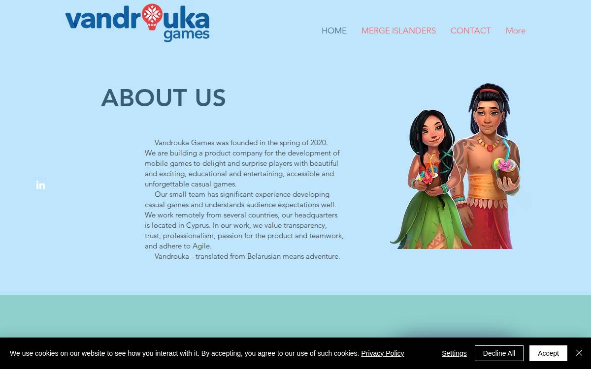 Vandrouka Games website preview