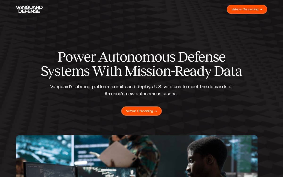 Vanguard Defense website preview