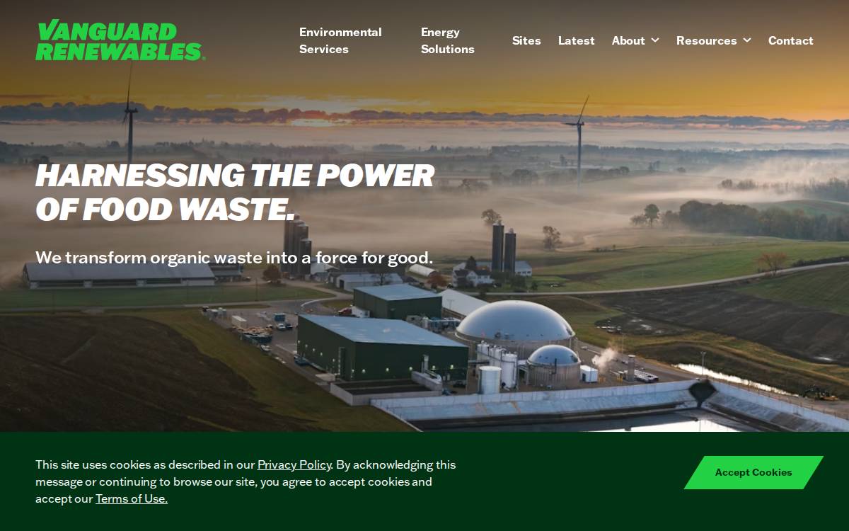 Vanguard Renewables website preview