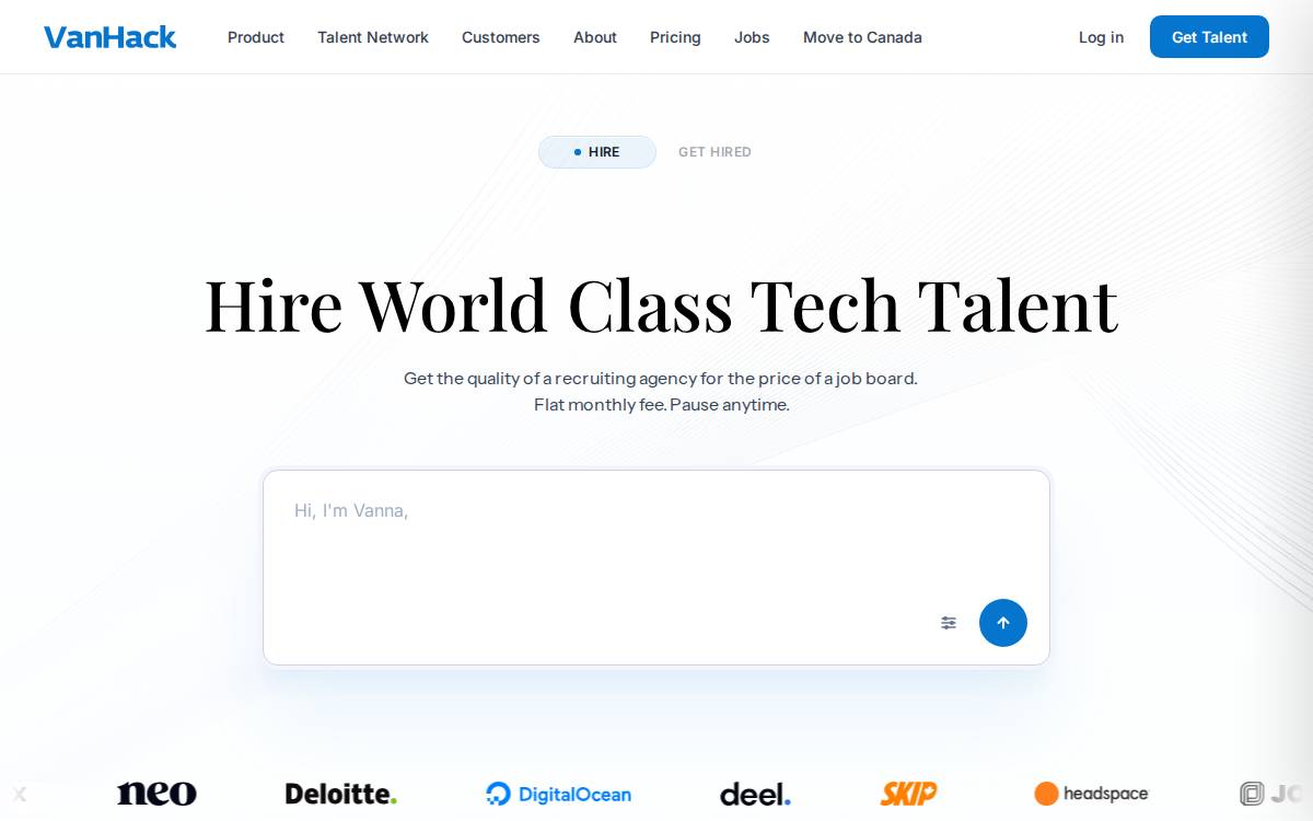 VanHack website preview