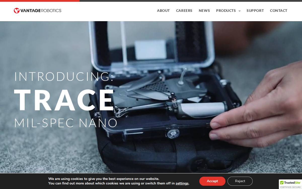 Vantage Robotics website preview
