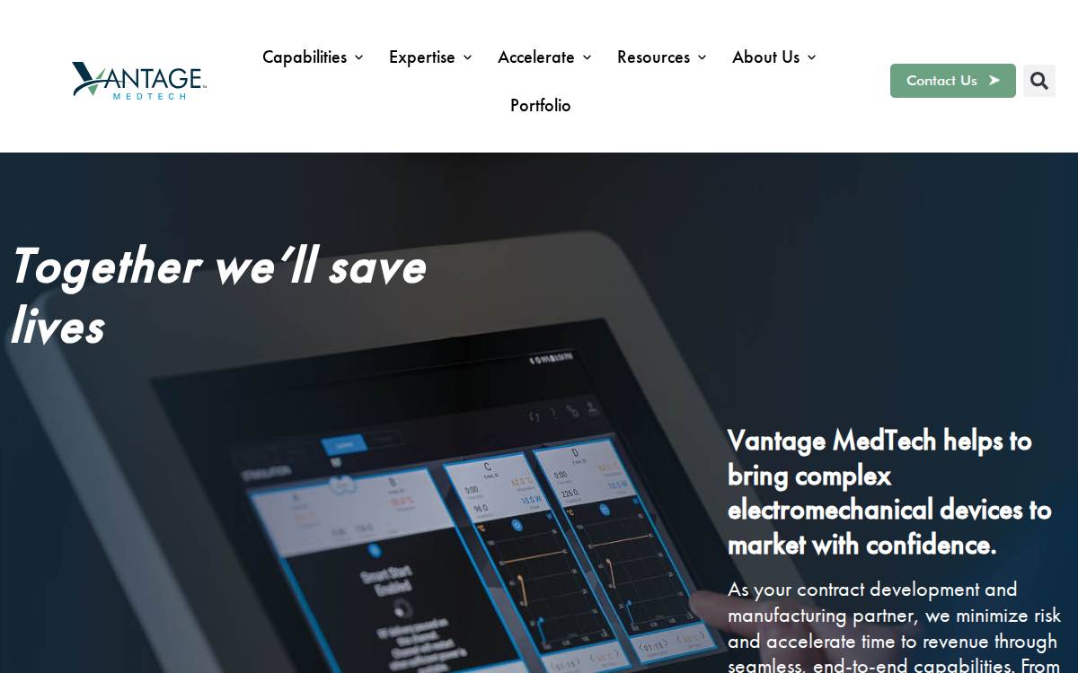 Vantagemedtech website preview
