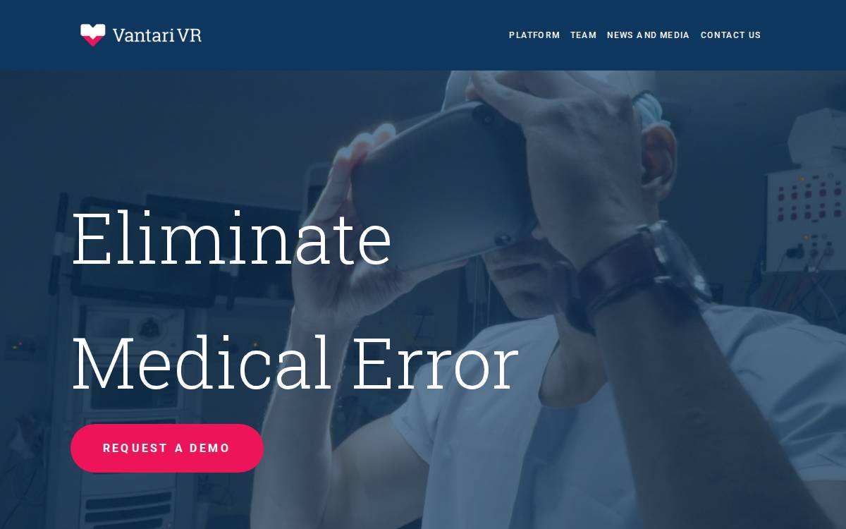Vantari VR website preview