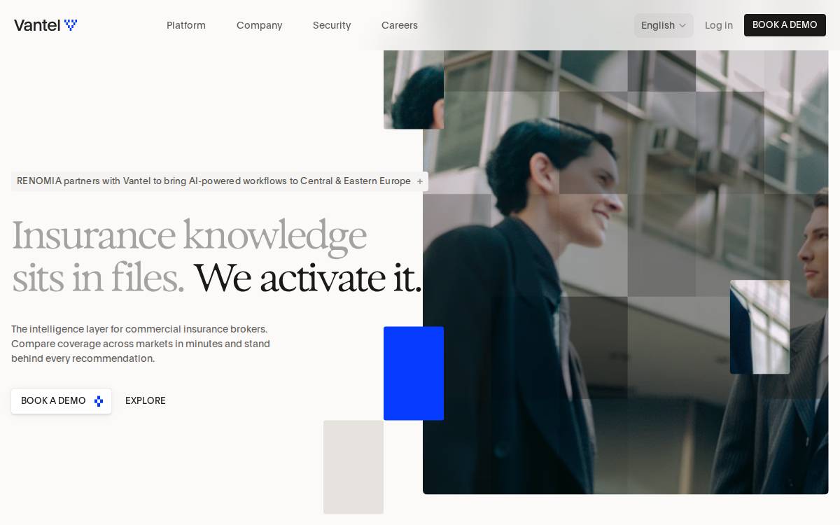 Vantel website preview