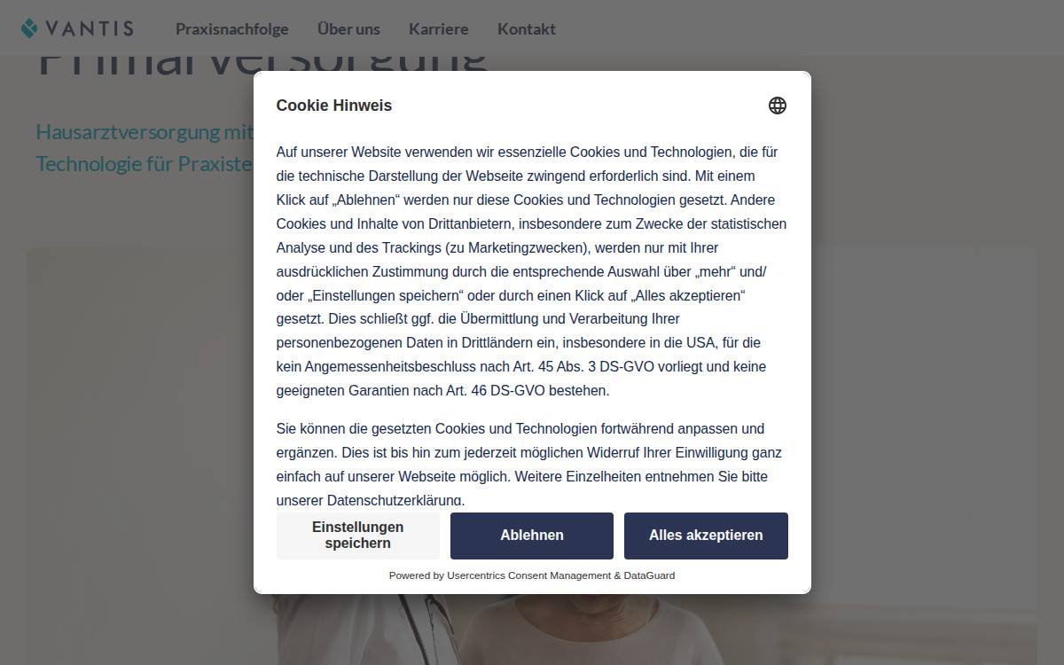 Vantis website preview