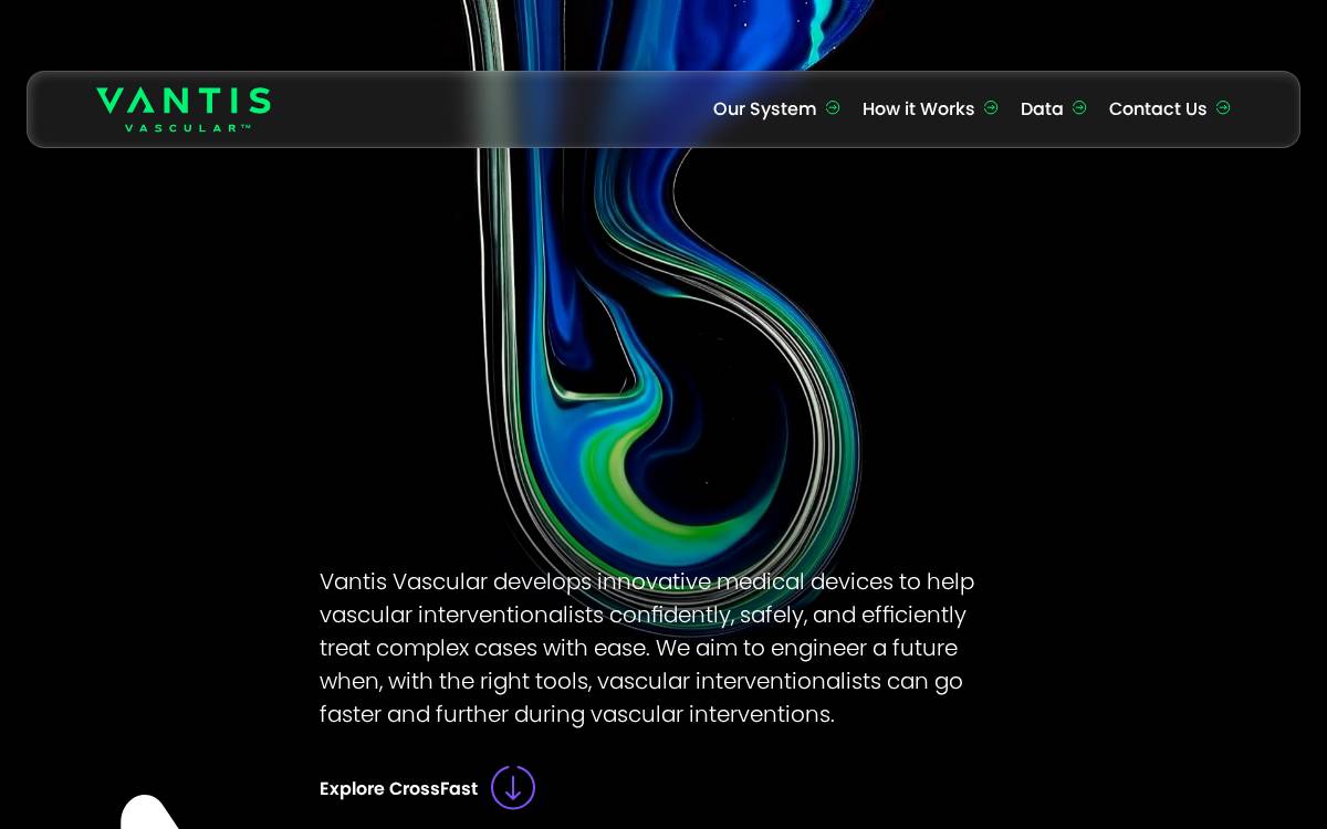 Vantis Vascular website preview