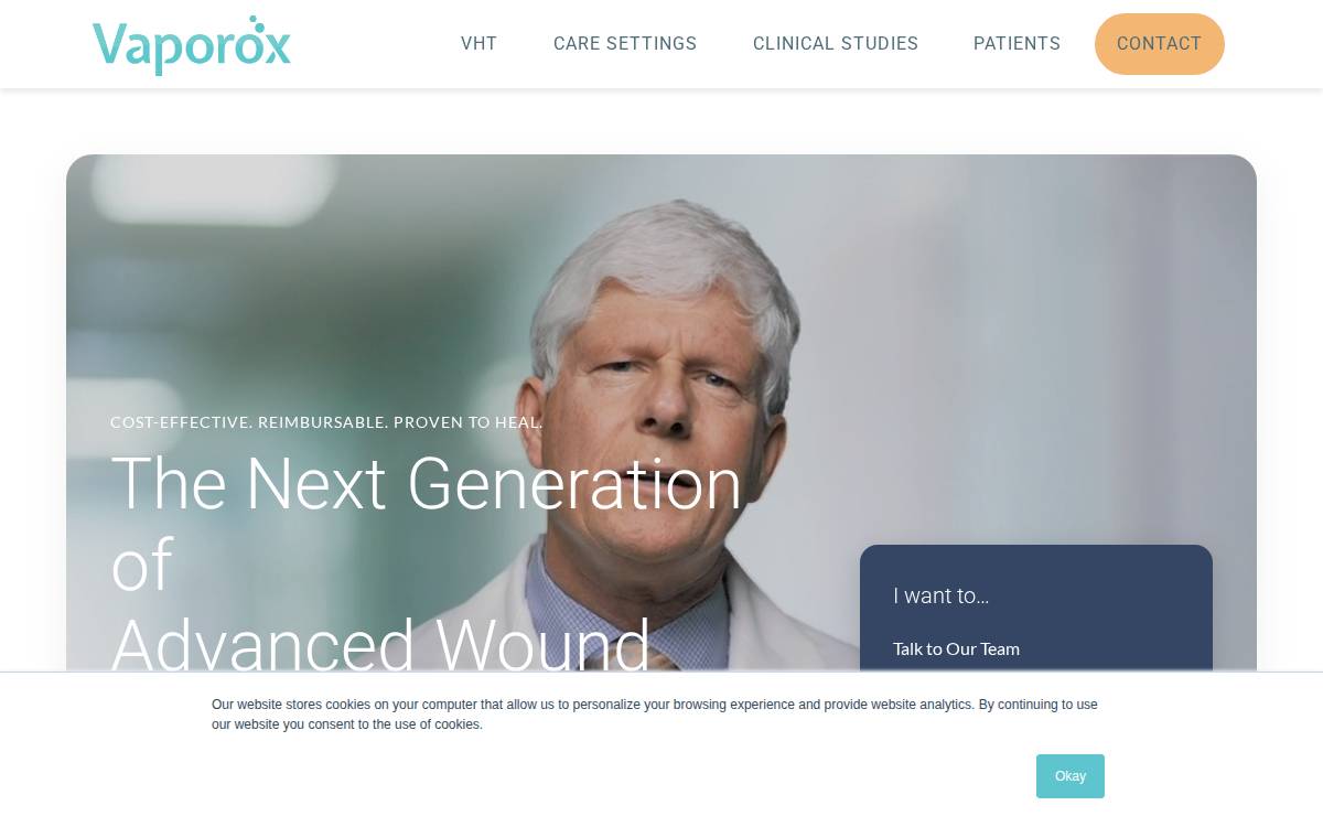 Vaporox Medical Tech website preview