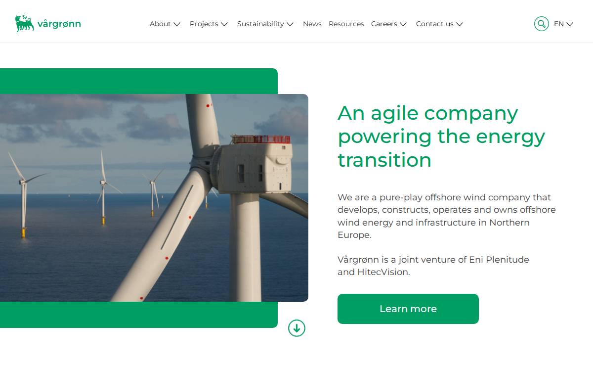 Vårgrønn website preview