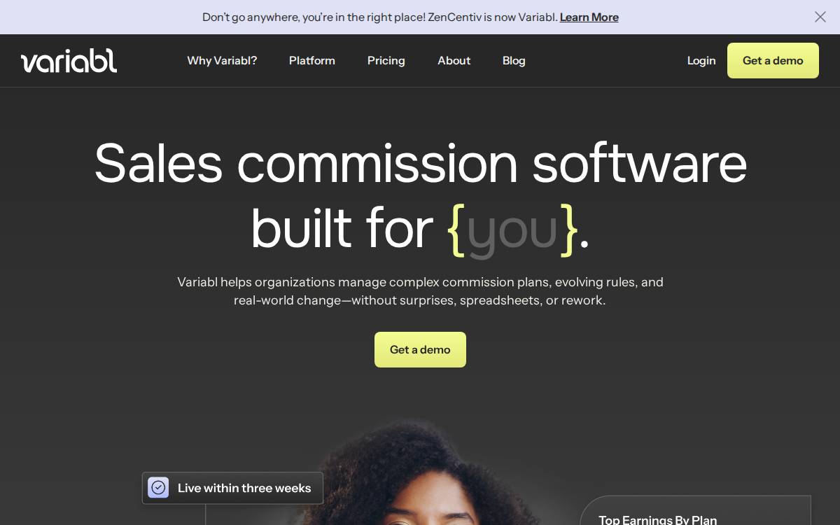 Variabl website preview
