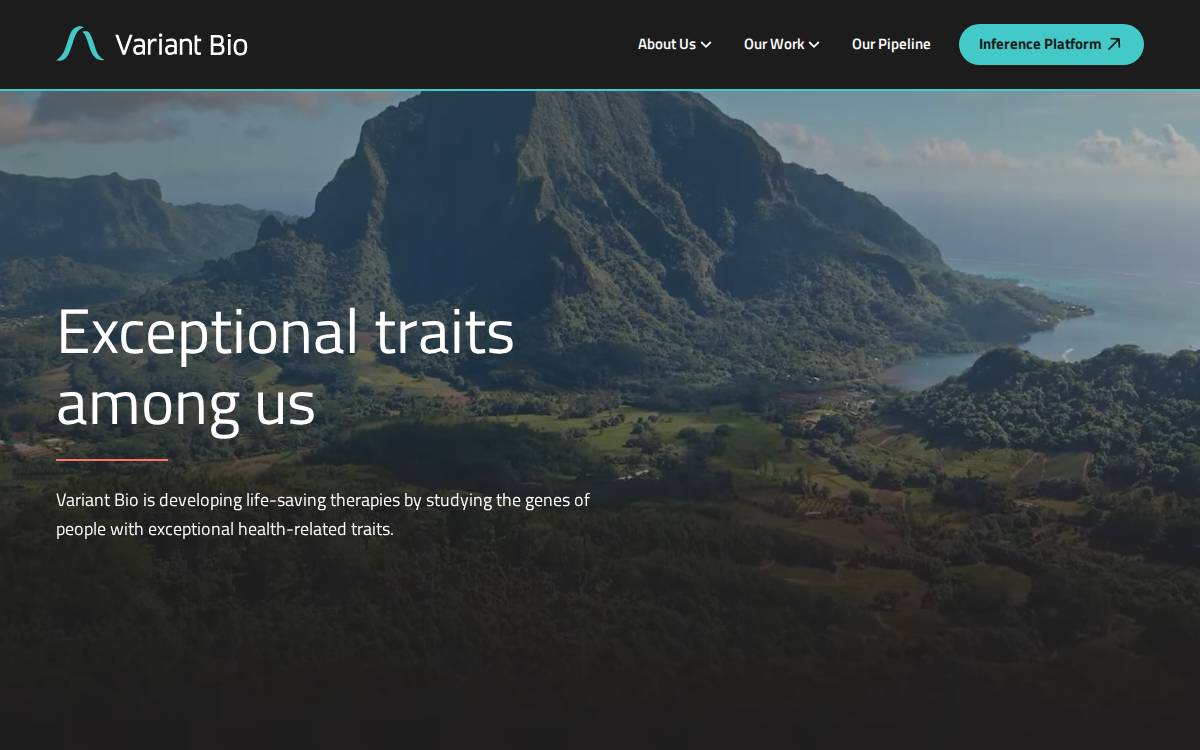 Variant Bio website preview