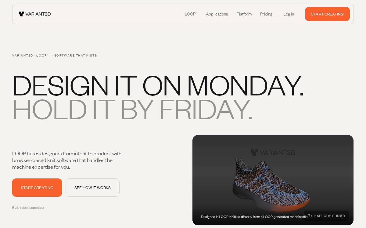 Variant3D website preview