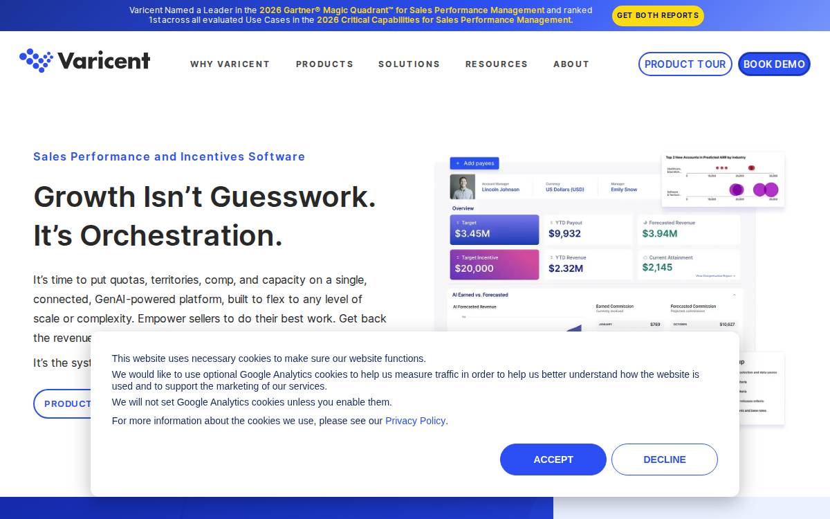 Varicent Software website preview