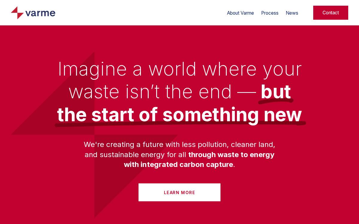 Varme Energy website preview