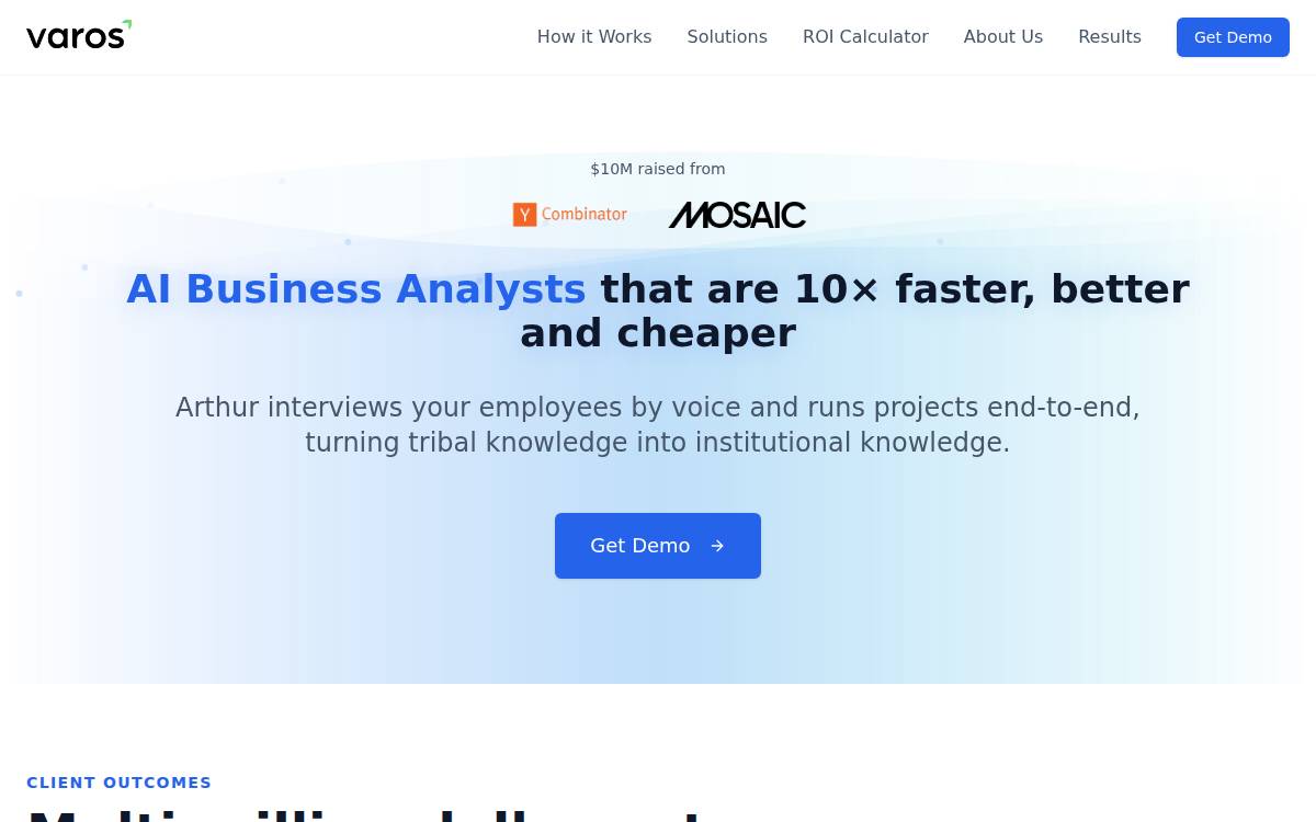 Varos website preview