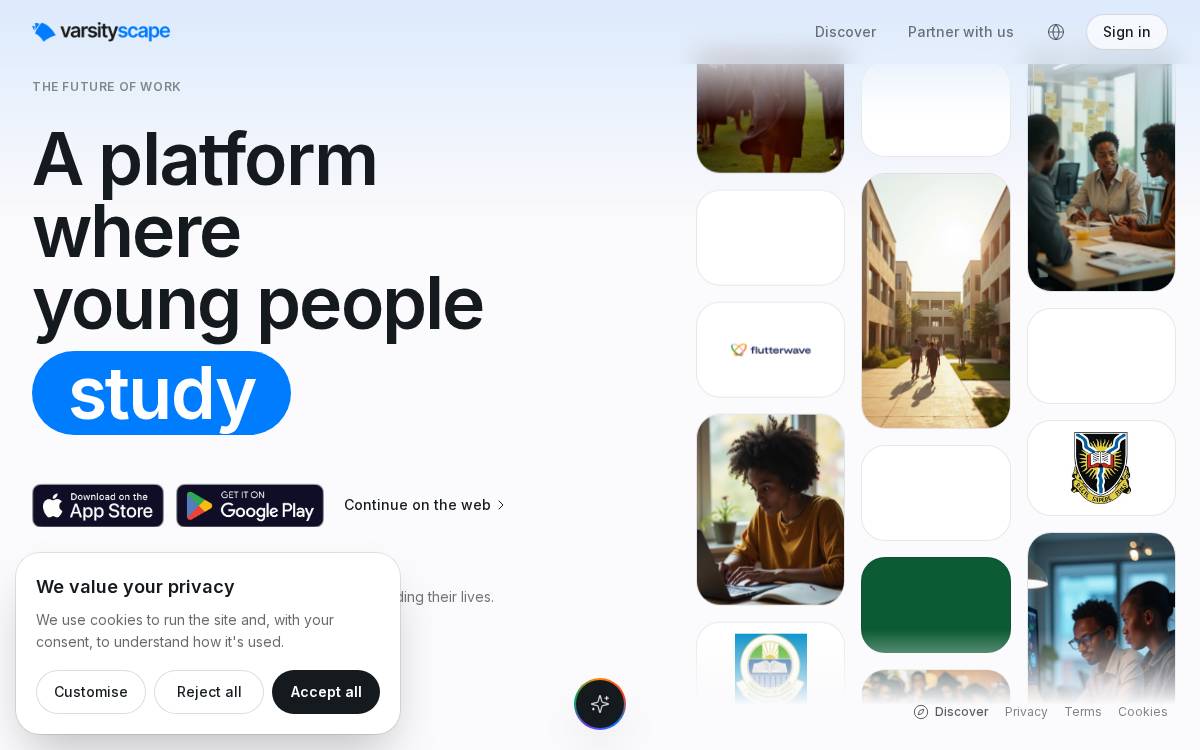 Varsityscape website preview