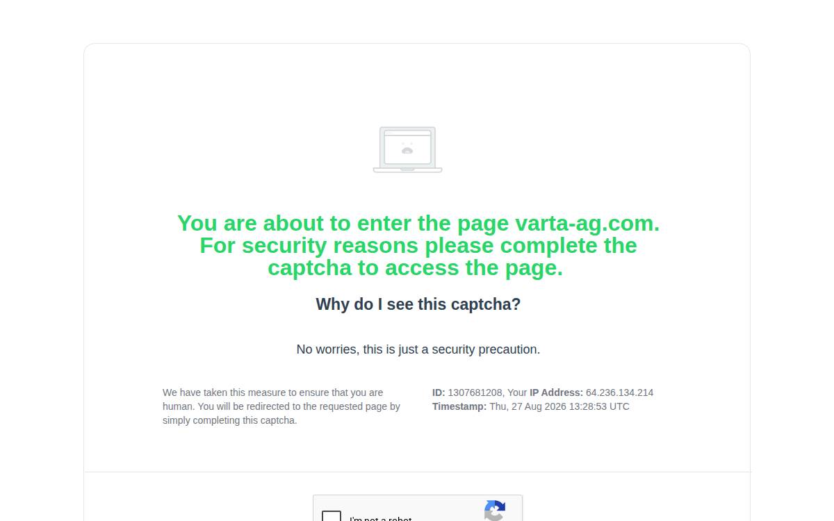 Varta website preview