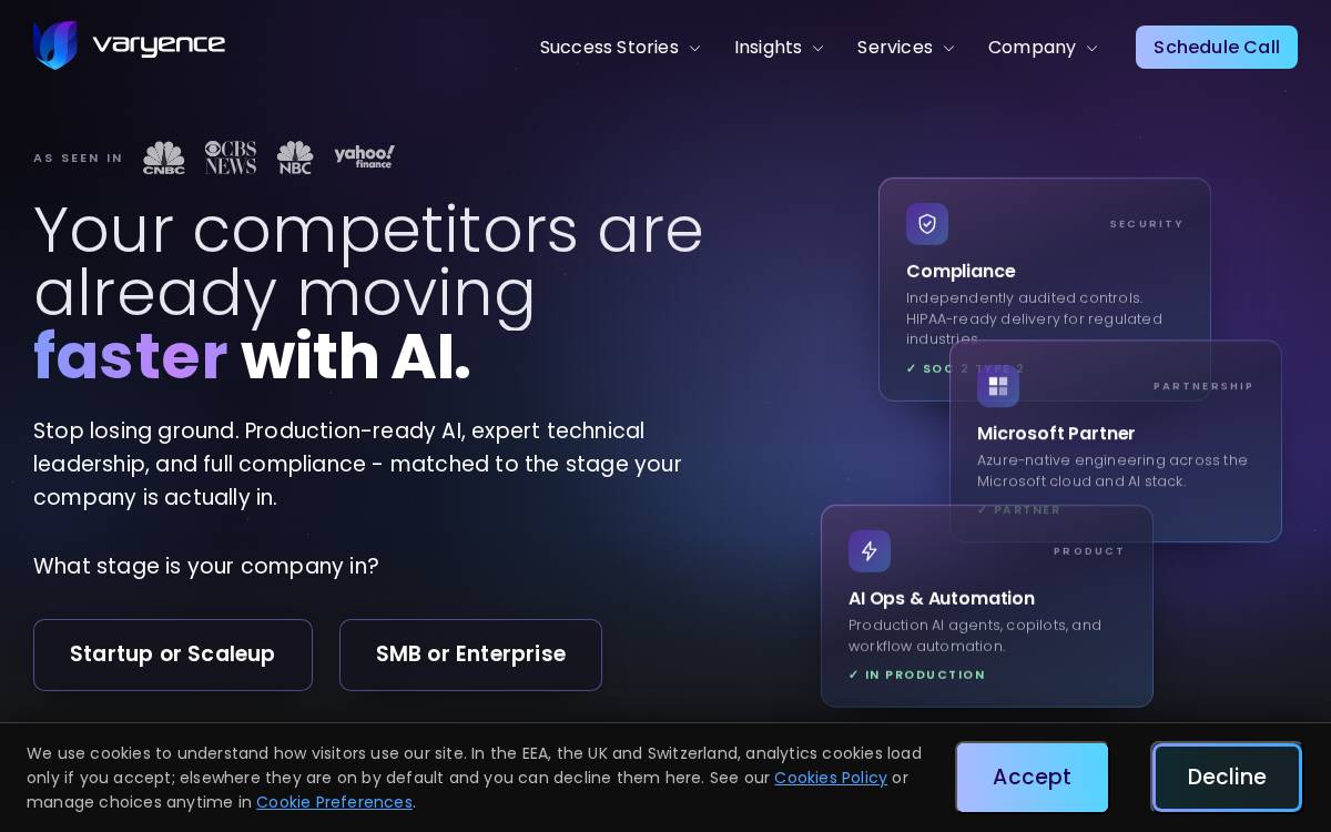 Varyence website preview
