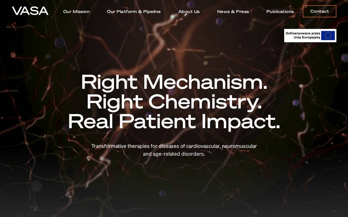 Vasa Therapeutics website preview
