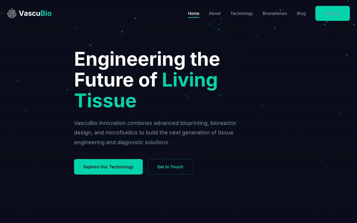 VascuBio Innovation Inc. website preview