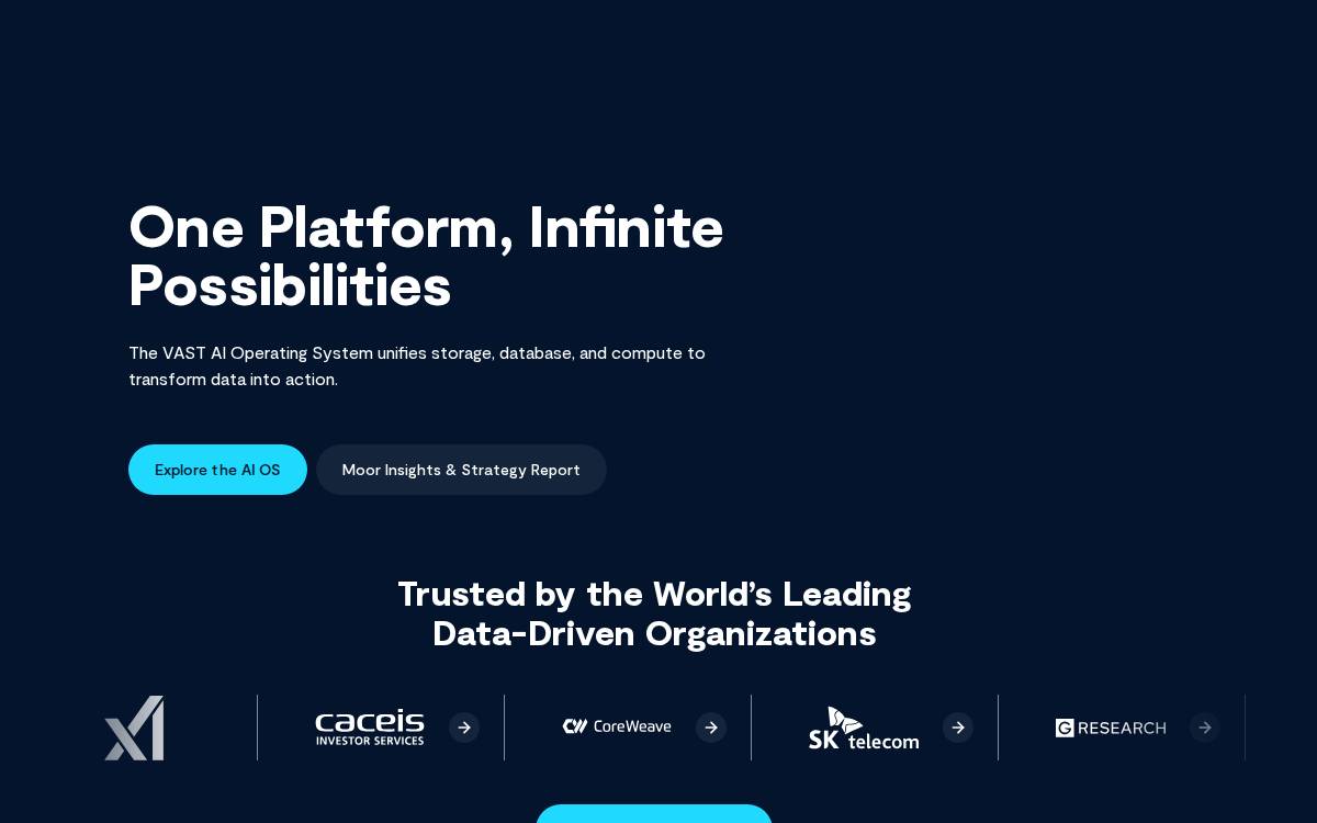 VAST Data website preview