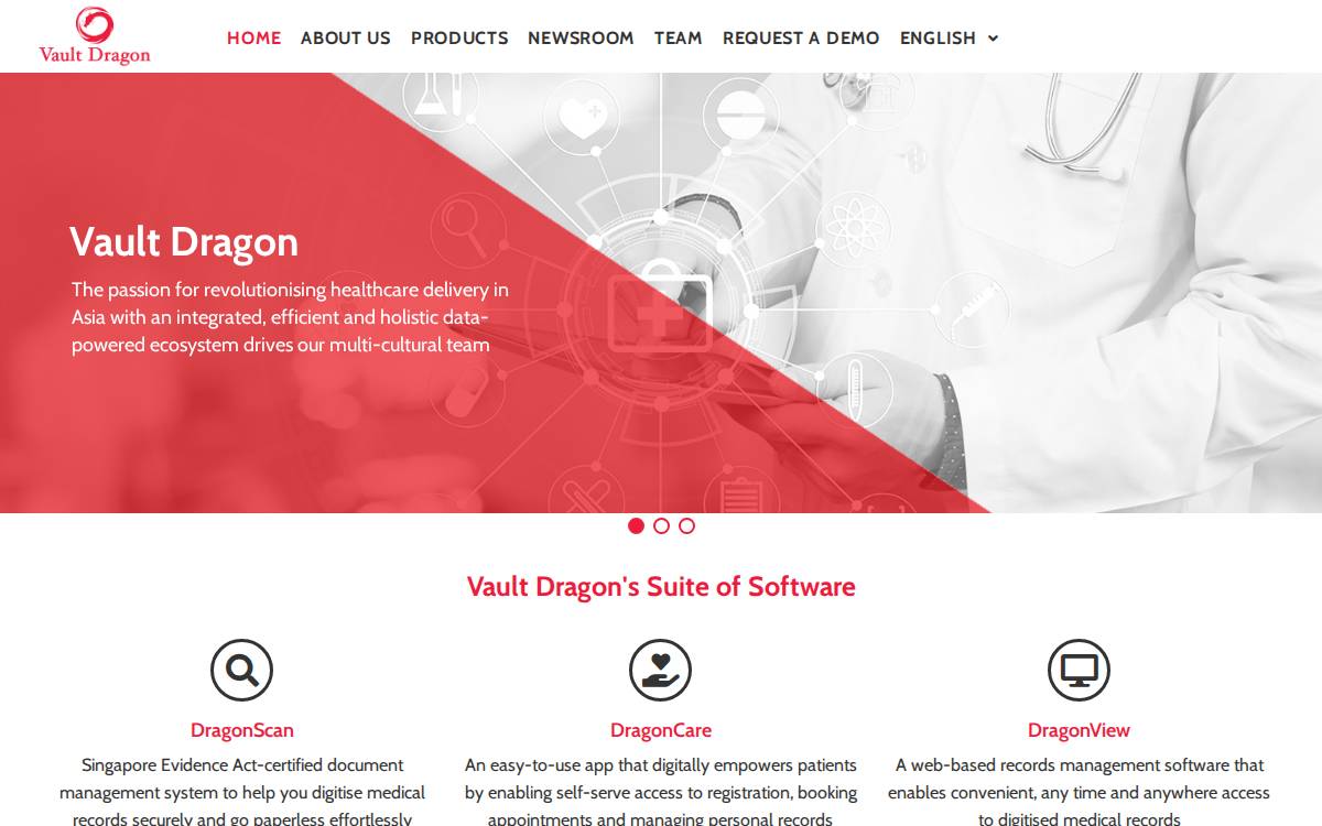 Vault Dragon website preview