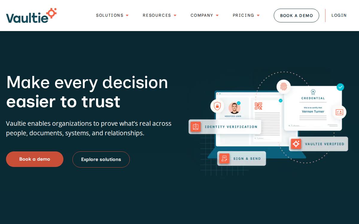 Vaultie website preview