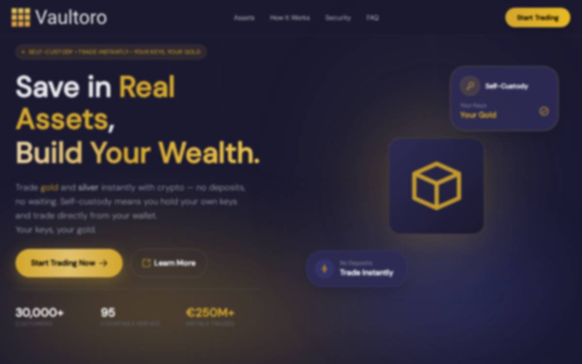 Vaultoro website preview