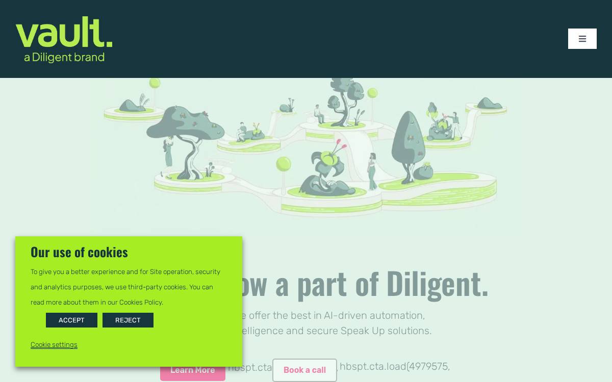 Vaultplatform website preview