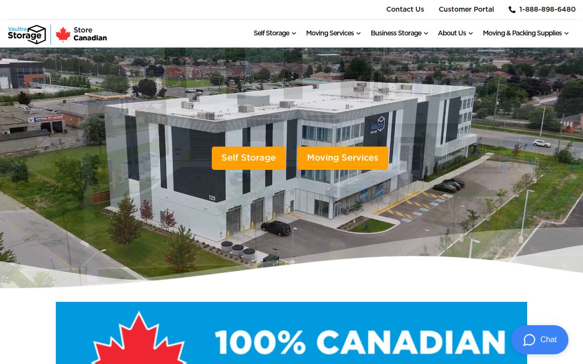 Vaultra Storage website preview