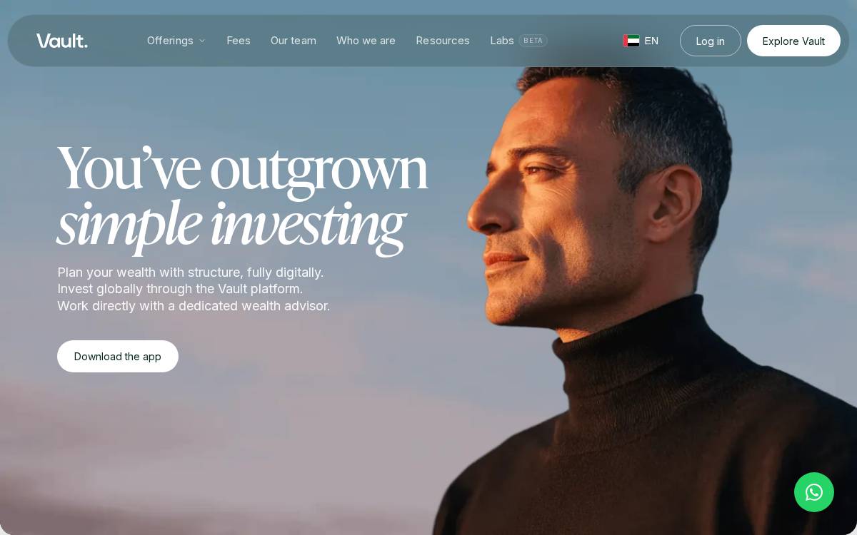Vaultwealth website preview
