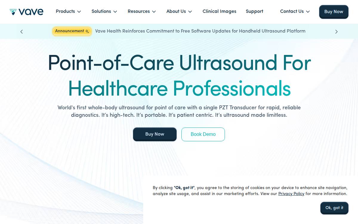 Vavehealth website preview