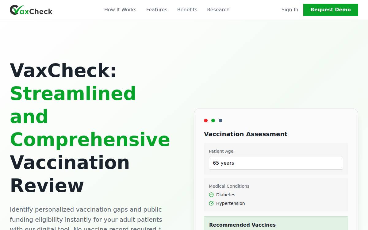 VaxCare Innovations website preview