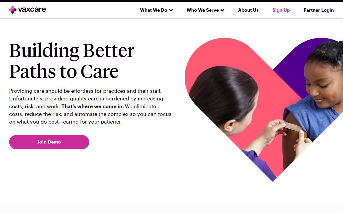 VaxCare website preview