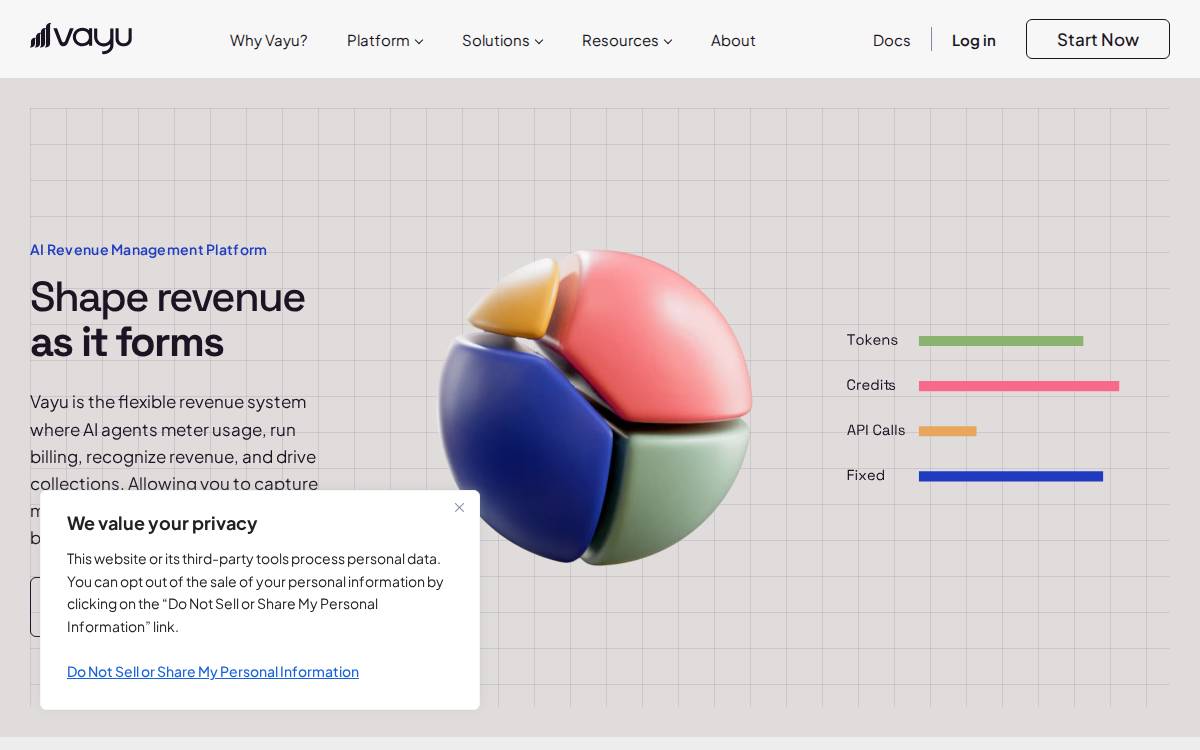 Vayu website preview
