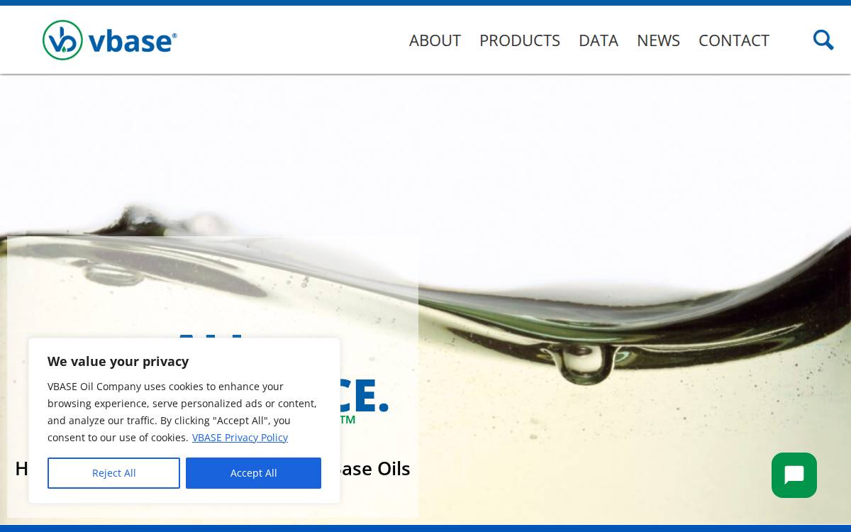 VBase website preview