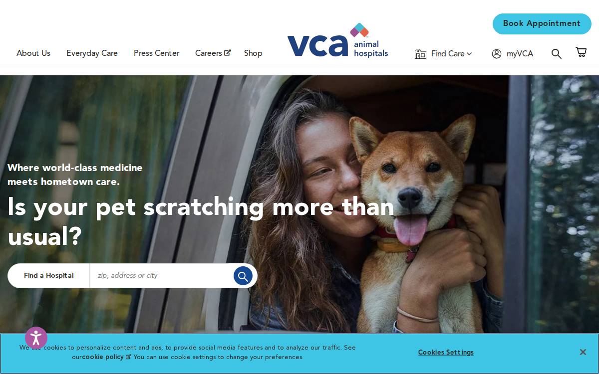 Vcahospitals website preview