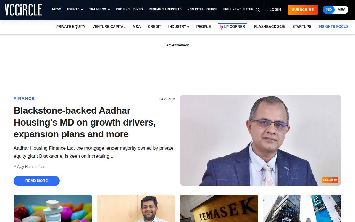 Vccircle website preview