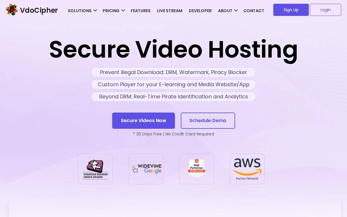 VDOcipher website preview