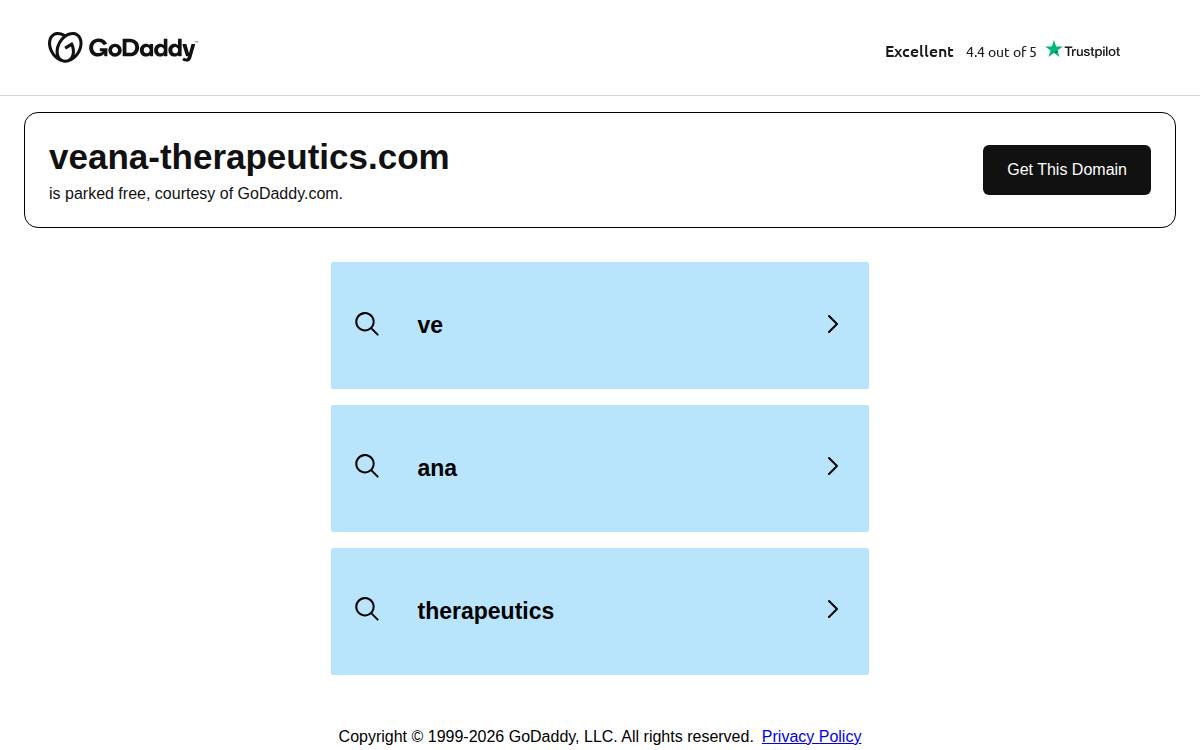 Veana Therapeutics website preview