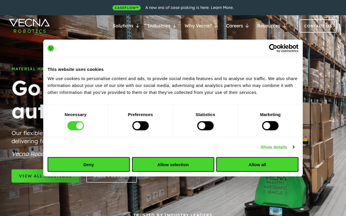 Vecna Robotics website preview