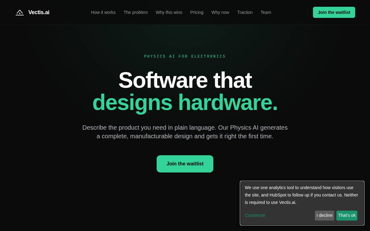 Vectis.ai website preview