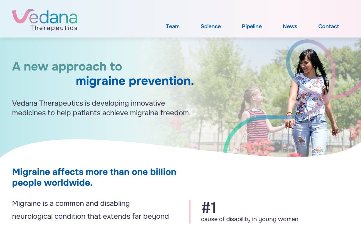 Vedana Therapeutics, Inc. website preview