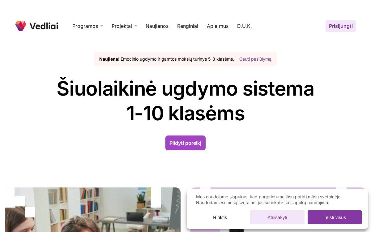 Vedliai website preview