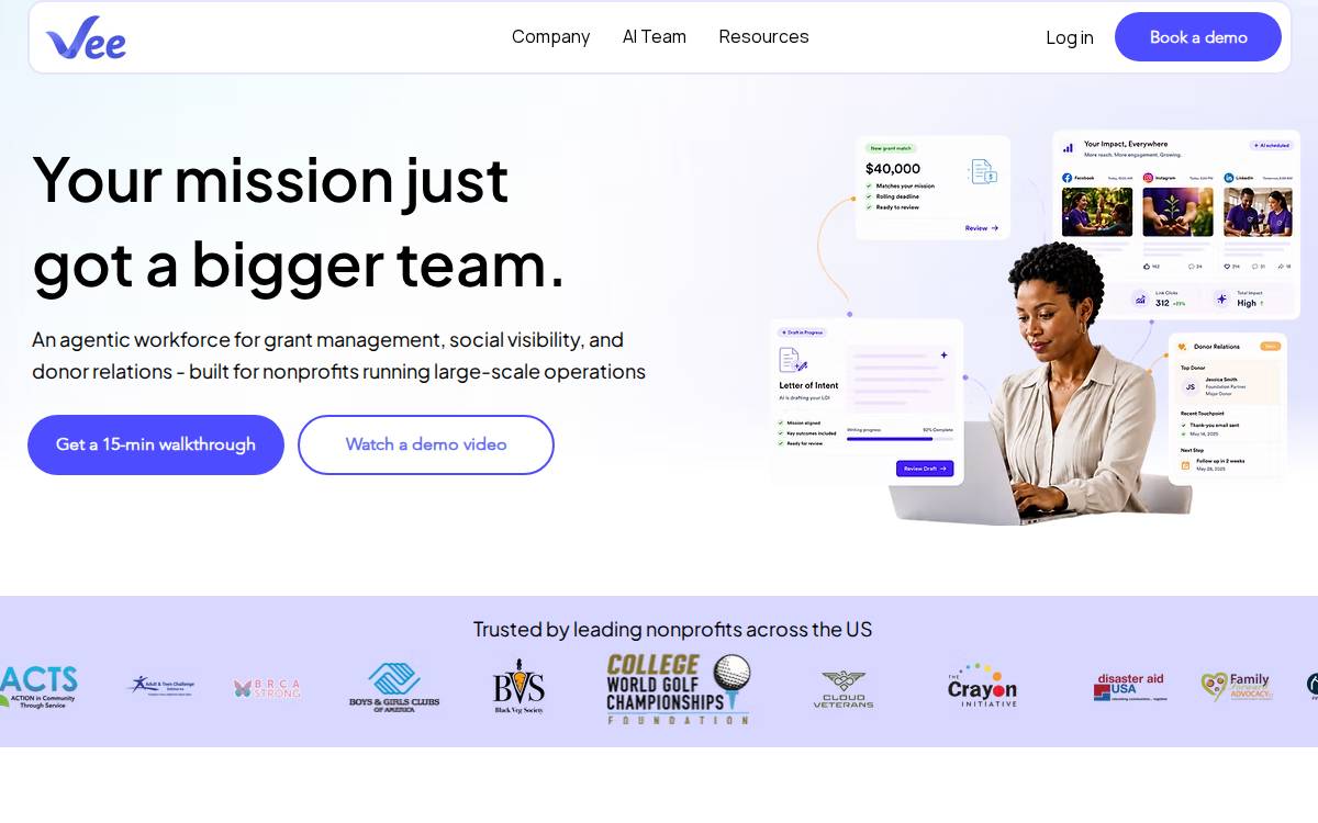Vee website preview