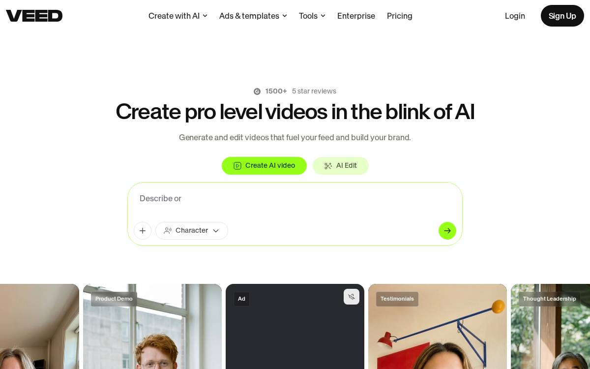 VEED website preview