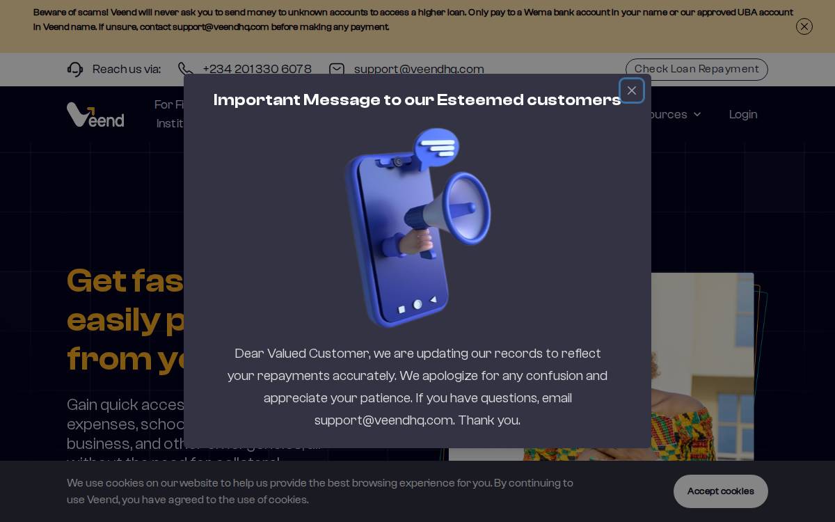 Veend website preview