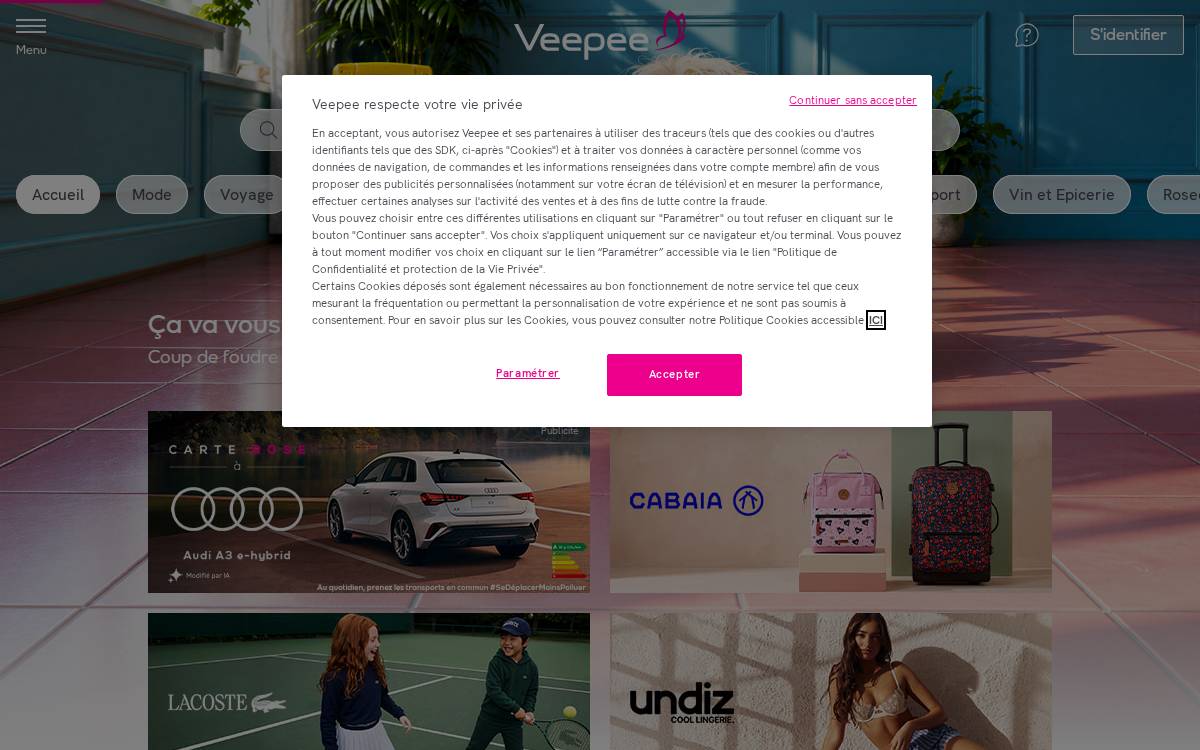 Veepee website preview