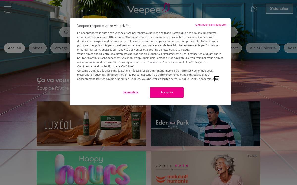 Veepee website preview