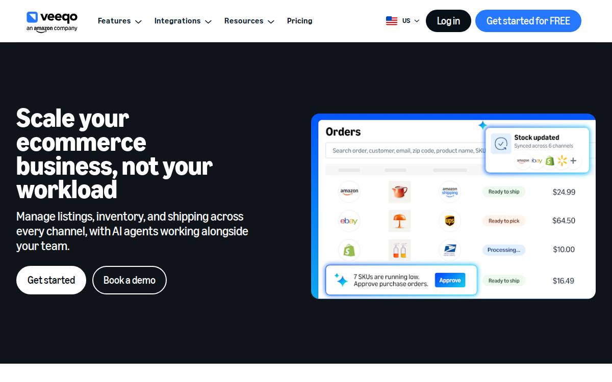 Veeqo website preview