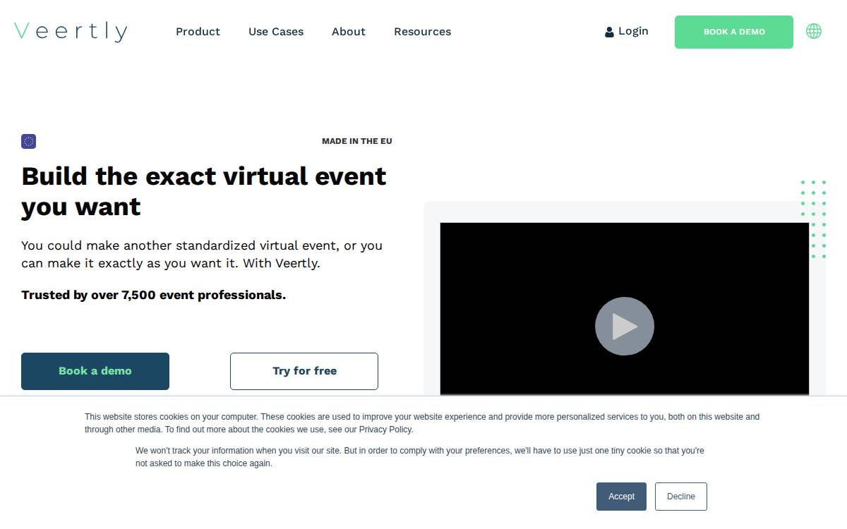 Veertly website preview